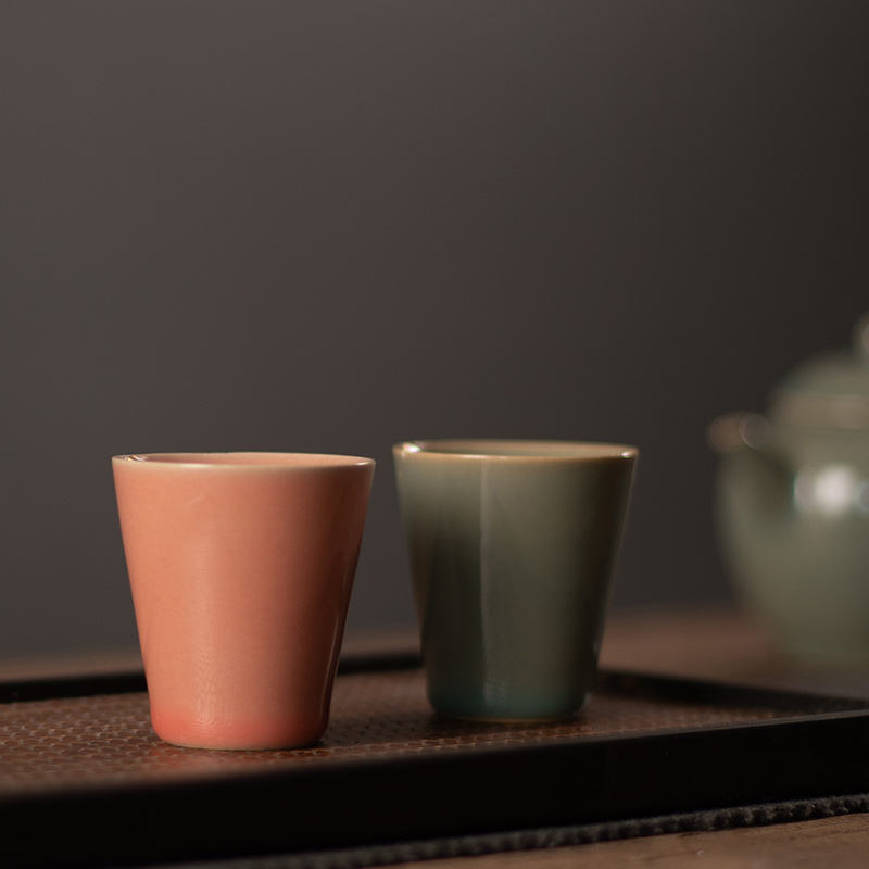 瓷牌茗纯色中式品茗杯