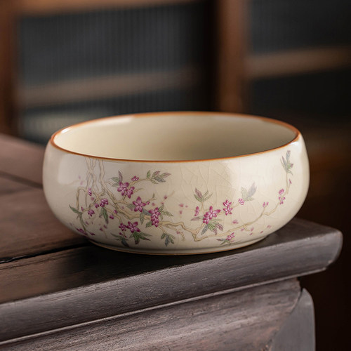 瓷牌茗国风中式汝窑茶洗