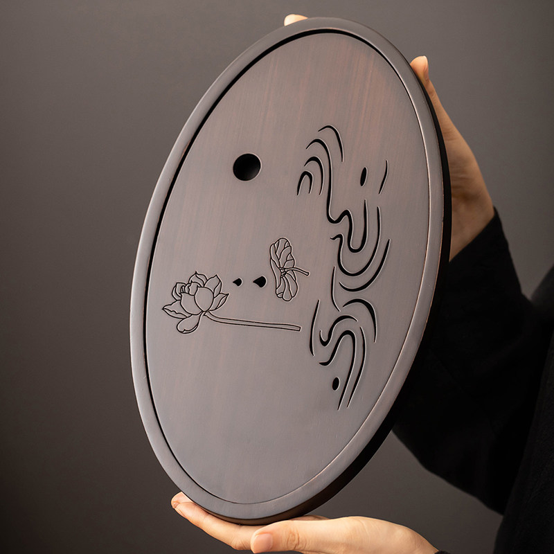 瓷牌茗中式胡桃木德化