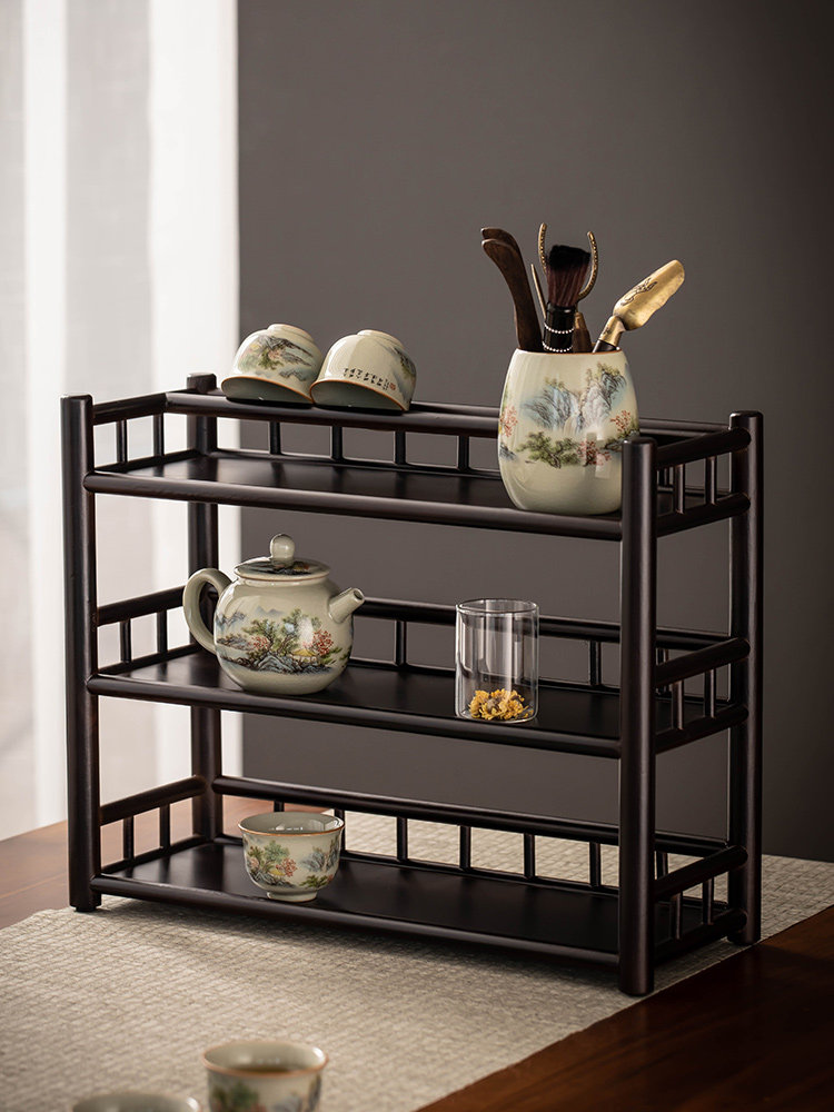功夫茶杯架博古架中国存储架展示架茶具茶壶展示杯架茶道配件