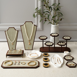 首饰展示架复古人形项链牌大容量戒指收纳盘珠宝饰品陈列拍照道具
