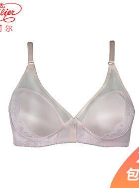 莱莉尔夏季女法式内衣无钢圈透气上托定型加大码薄款蕾丝文胸100B