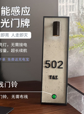 酒店房间门牌入户门号码牌高级感智能发光灯牌包间民宿住宅家用牌