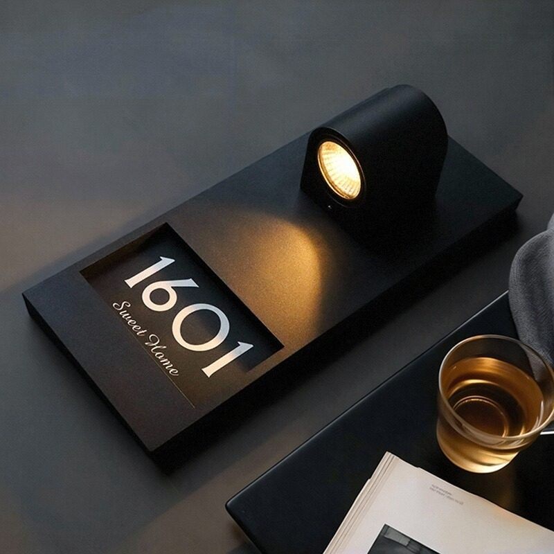 门牌定制高级感感应发光家用入户门住宅酒店房间门牌门口装饰壁灯,文具电教/文化用品/商务用品,标志牌/提示牌/付款码,淘宝优惠券,粉丝福利购,淘宝优惠卷