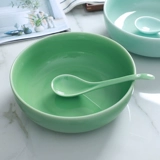 Керамическая большая суп -миска Домашний суп, Longquan Celadon Plain 11 -Inch Light Loop Soup Pot Pure Color Большая миска и бассейн