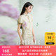 时光绮梦 2025夏季 新款 三彩 新中式 连衣裙改良旗袍裙A字长裙C