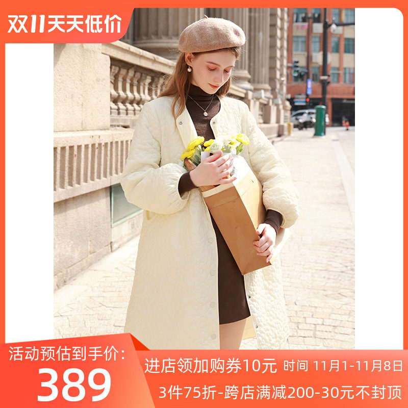 三彩2022秋冬季新款娃娃裙式棉衣外套宽松中长轻薄花朵棉服甜美使用感如何?