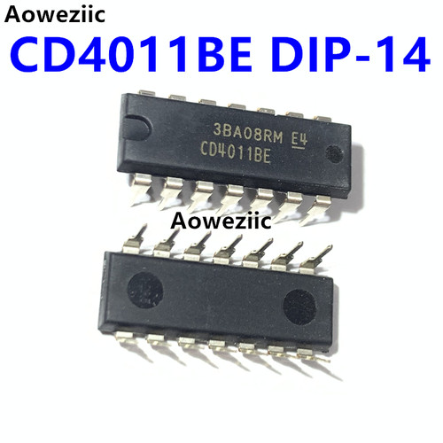 5个 CD4011BE 直插DIP-14 CMOS 四路2输入与非门 逻辑门 进口原装