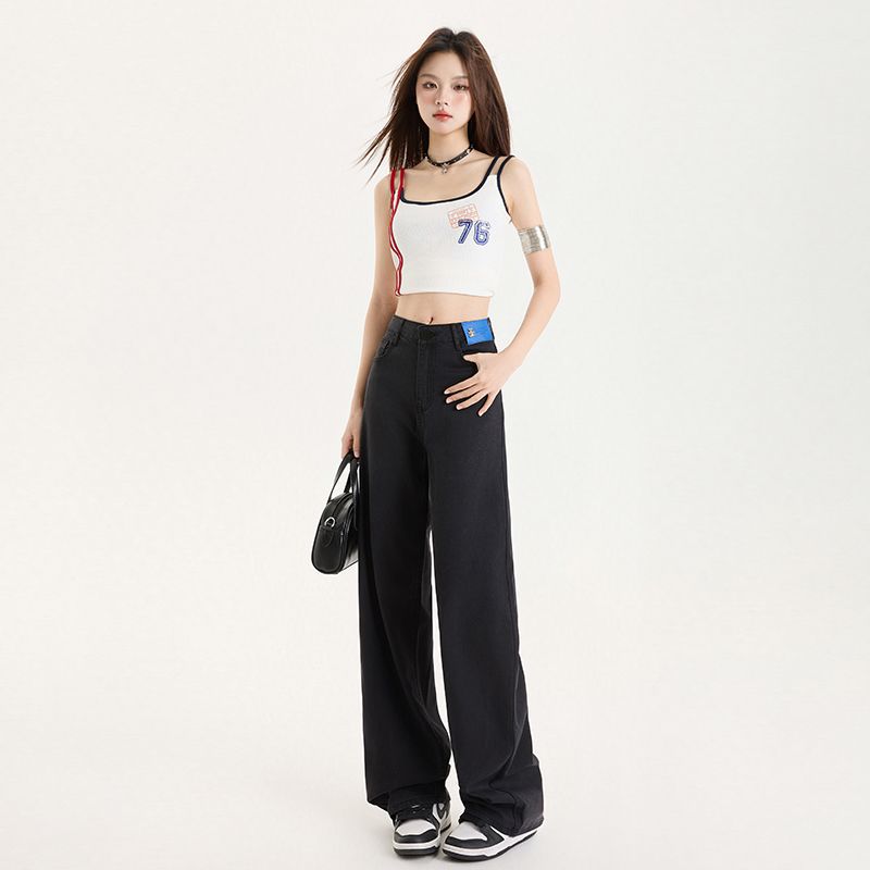 夏季薄款小个子天丝牛仔裤女款弹力高腰显瘦女士直筒冰丝牛仔长裤