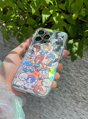 十一杰诚士郎涂鸦手机壳吉良凉介蓝色文字镭射糸师凛监狱适用于iphone17pro安卓15洁世一千切豹马禁区