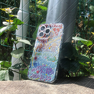 陈立农农手机壳镭射适用于iphone安卓多机型日心说Leo涂鸦文字简约拼接