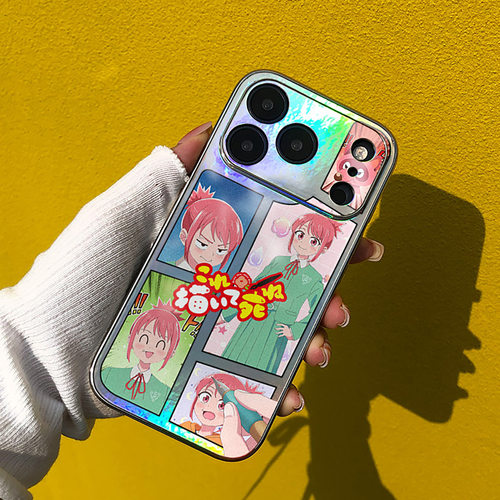 创意安海相镭射手机壳玻璃描绘直至生命尽头适用于安卓iphone16日系17pro简约13promax