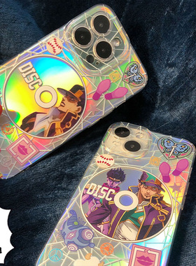 乔尼JOJO镭射手机壳徐伦承太郎CD碟任意替身奇妙冒险乔斯达适用于iphone17安卓天气预报disc白金之星吉良吉影
