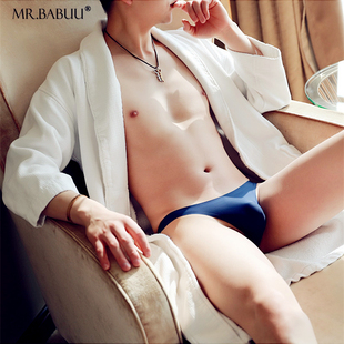 男士冰丝内裤单丁字裤3DU凸超薄细带微透明潮运动速干无痕性感T裤