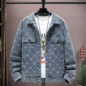 破洞刮烂夹克男士 2025新款 痞帅翻领休闲上衣服 春秋季 牛仔外套男款