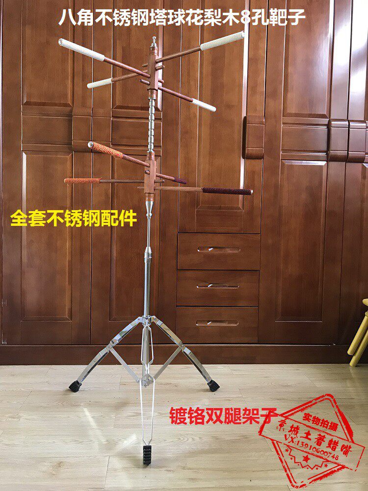 蜡嘴鸟站架 梧桐鸟训练架 花梨木双层八孔鸟站架 蜡嘴鸟用品用具