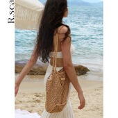 编织镂空单肩水桶包百搭度假ins网兜包新品 Rsea 秦岚同款