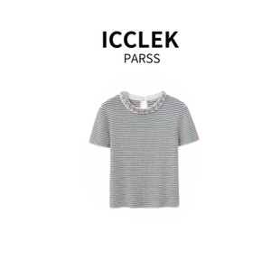 早秋夏时尚 2025新款 百搭宽松圆领短袖 针织衫 5732 ICCLEK 女 PARSS