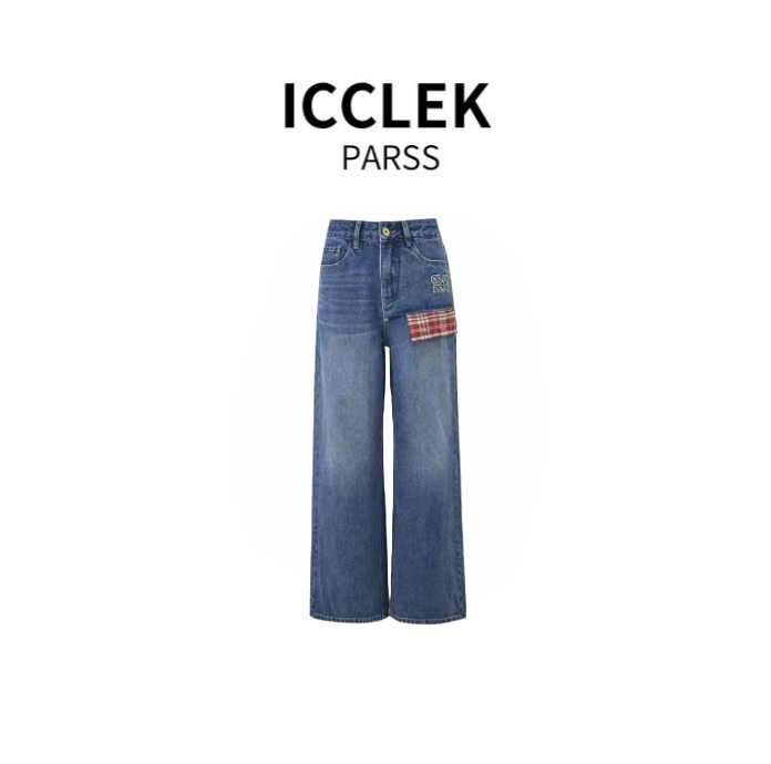 ICCLEK PARSS 2025新款早秋夏时尚百搭休闲裤减龄显瘦阔腿裤-5969