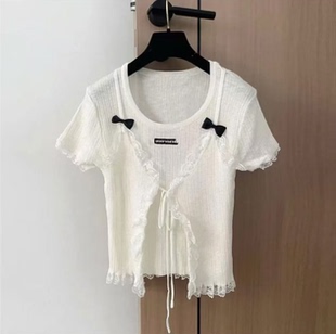 百搭蝴蝶结假两件针织衫 ICCLEK 早秋夏时尚 2025新款 5812 PARSS