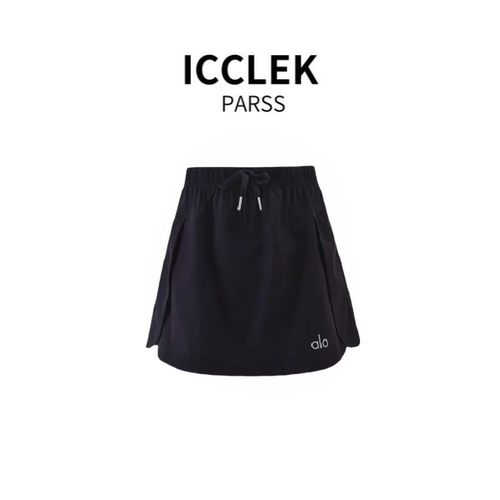 ICCLEK PARSS 2025夏季新款韩版松紧腰字母刺绣前裙后短裤-6289