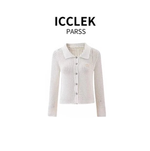 翻领短外套 ICCLEK 早秋轻奢简约镂空针织开衫 2025新款 1551 PARSS