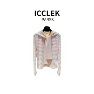 长袖 ICCLEK 早秋轻奢简约气质名媛条纹针织衫 2025新款 9047 PARSS