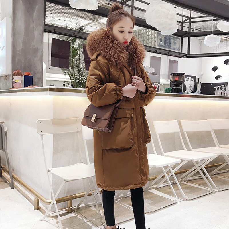 胖MM冬装新款韩版宽松外套大毛领