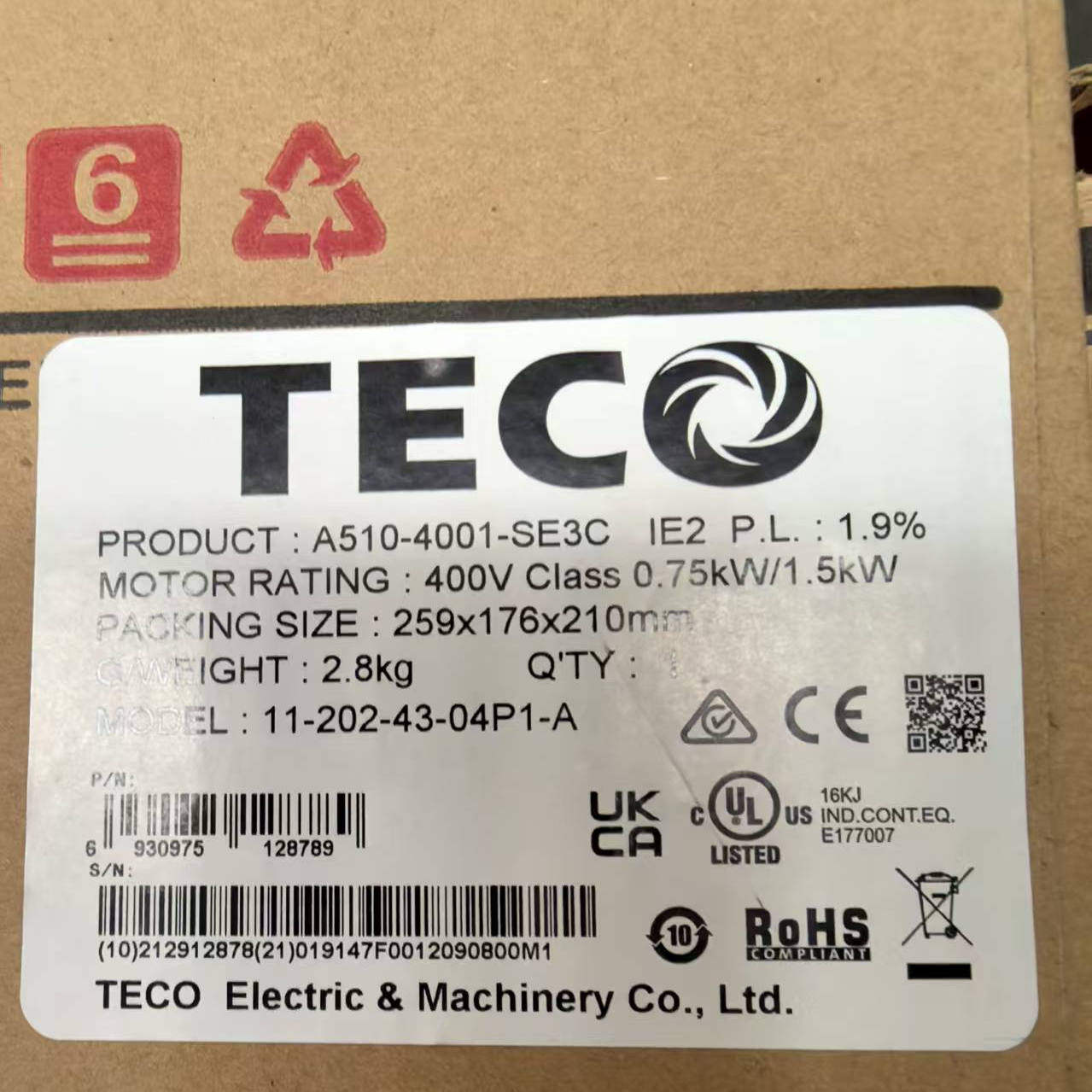 TECO库存型号T310-4005-H3C-E A510-4001-SE3C T310-2003-HC-E