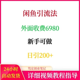 咸鱼闲鱼引流教程，精准引流客户，加人方法日引200+网络赚钱副业