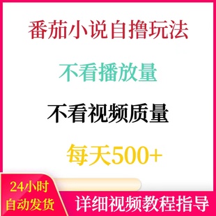 番茄小说自撸玩法不看播放量不看视频质量每天500+网络副业赚钱