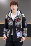 不断货春季夹克薄款连帽青年夹克港风男式夹克学生外套2031，男装夹克，星座301D(原星座1004-8）