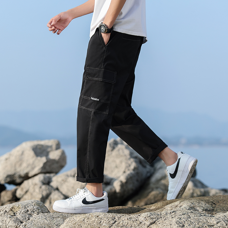 Four seasons overalls spring casual pants men's sports pants large loose drawstring men's pants