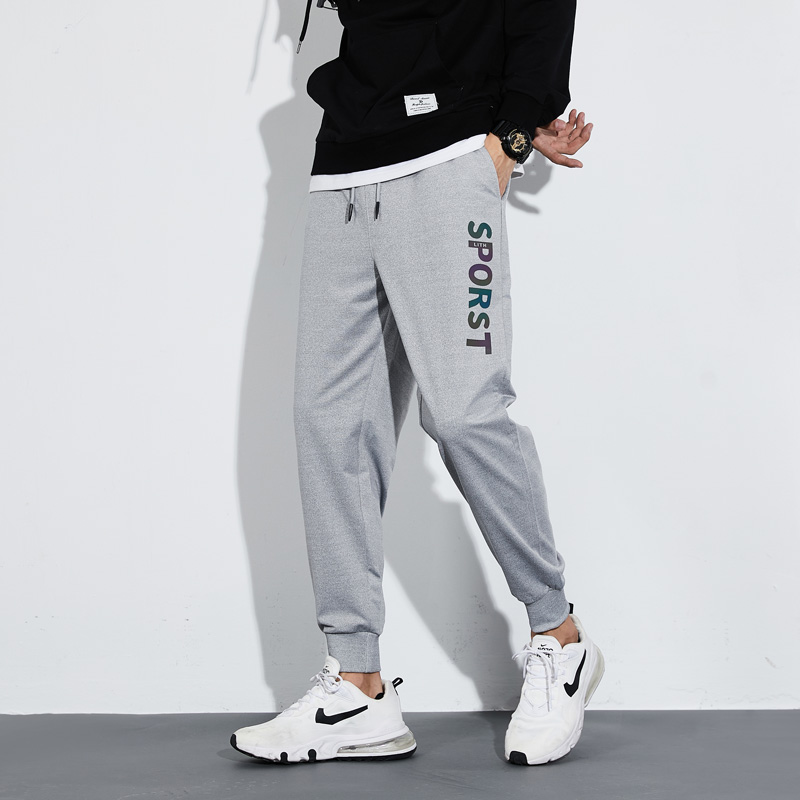 Four seasons spring casual pants men's sports pants large loose drawstring men's pants