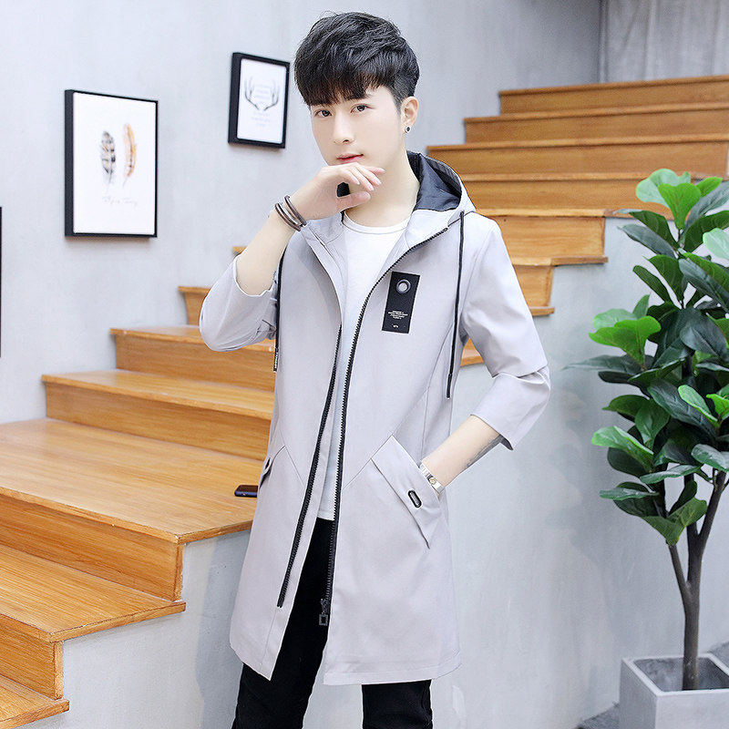 四季款春季中长款风衣流行时尚男装休闲夹克男爆款外套8929-P45，男装夹克，星座301D(原星座1004-8）
