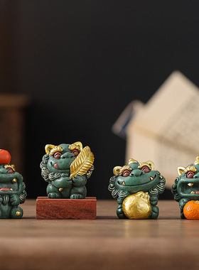 事业有成新中式招财风狮爷创意礼品桌面车内装饰品摆件客厅餐边柜