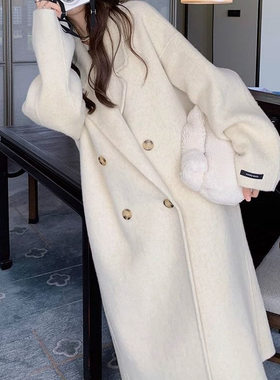 高级感双面呢羊绒大衣女秋冬2026新款宽松韩版中长款阔版羊毛外套