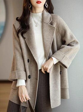 大码女装秋冬季爆款胖妹妹加厚夹棉毛呢外套高级感中长款呢子大衣