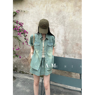 牛仔套装外套女新款春秋裙短袖上衣外套2025女士时尚D01