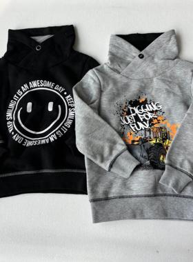 意大利单2-6岁儿童男童春秋薄绒套头卫衣