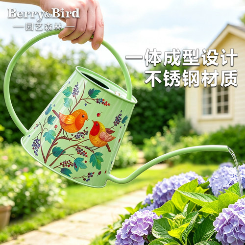 Berry&Bird不锈钢长嘴浇水壶盆栽浇花洒水壶2L大容量家用园艺喷壶