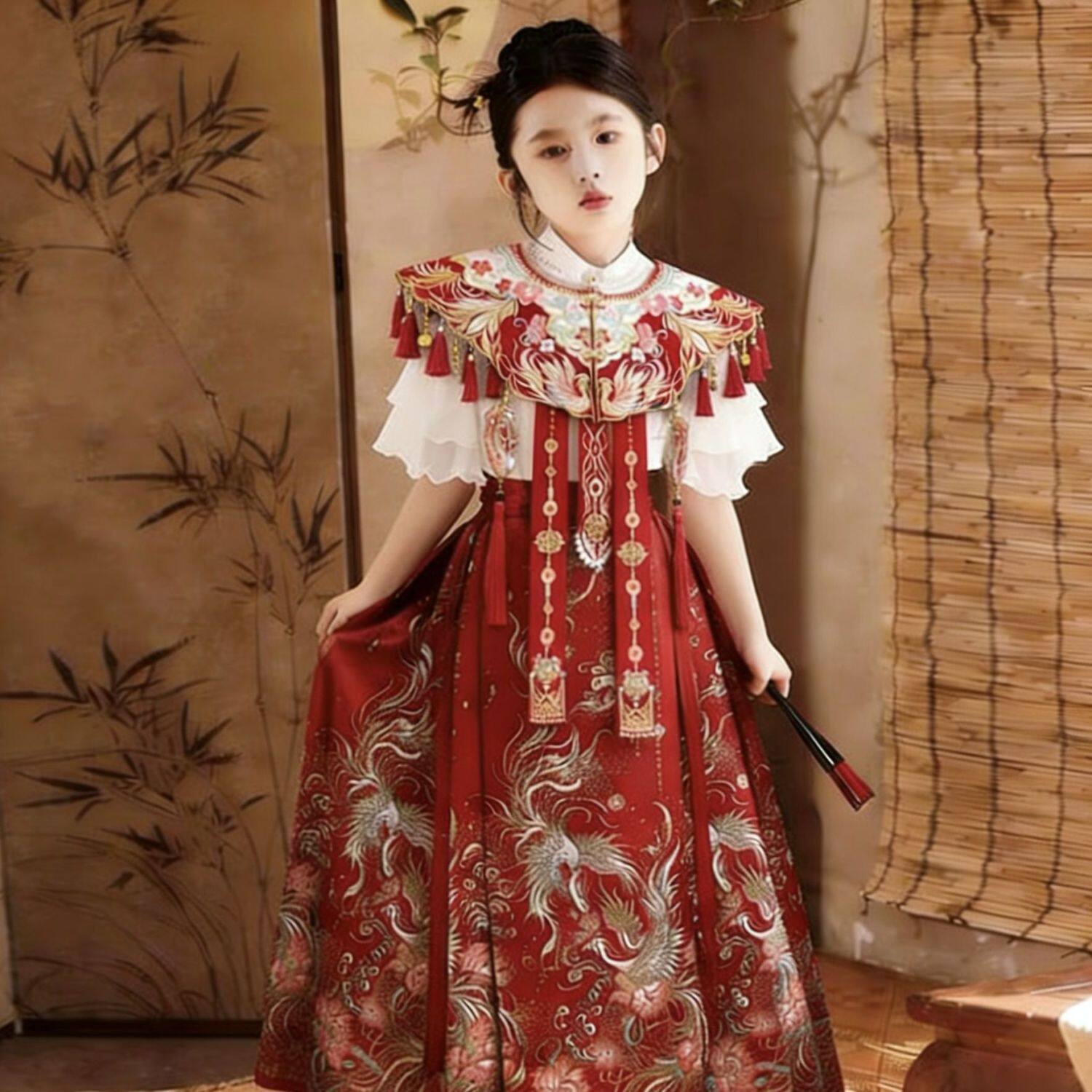 明制女童汉服马面裙套装2026新款
