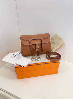 【现货】99新Hermes爱马仕 halzan25 U刻 togo皮 可腋下单肩斜背
