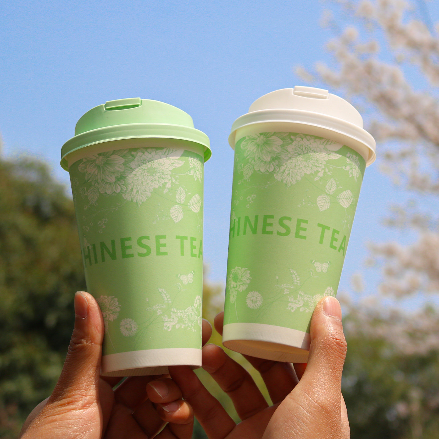 一次性咖啡纸杯食品级奶茶杯热饮杯霸王茶姬带盖外卖打包杯子定制图片