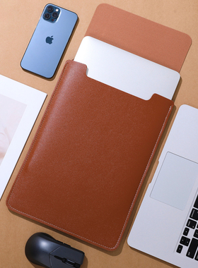 适用笔记本电脑内胆包苹果小米华为macbook女13air皮革收纳袋子14寸简约保护套15.6平板11pro16英寸轻便防震