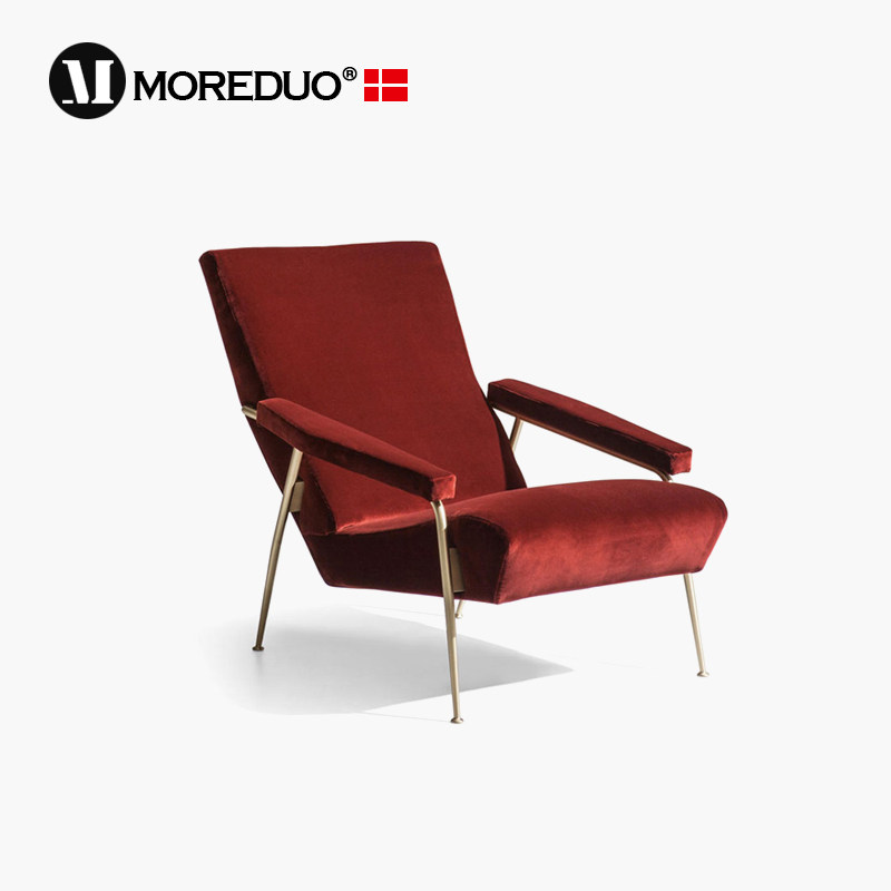 MOREDUO/意式客厅休闲椅真皮单人椅设计师沙发椅轻奢D153.1 chair