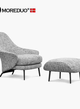 MOREDUO/意式极简休闲椅客厅沙发椅布艺单人椅angie lounge chair