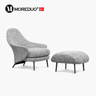 MOREDUO 极简休闲椅客厅沙发椅布艺单人椅angie lounge chair 意式