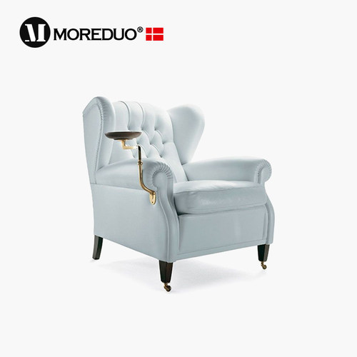 MOREDUO/意式复古客厅沙发椅真皮卧室单人椅雪茄椅 1919 Armchair