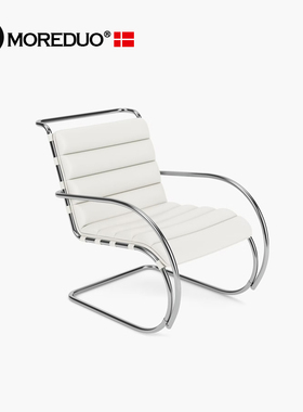 MOREDUO/ 意式现代沙发椅 MR Lounge Arm Chair 不锈钢真皮扶手椅